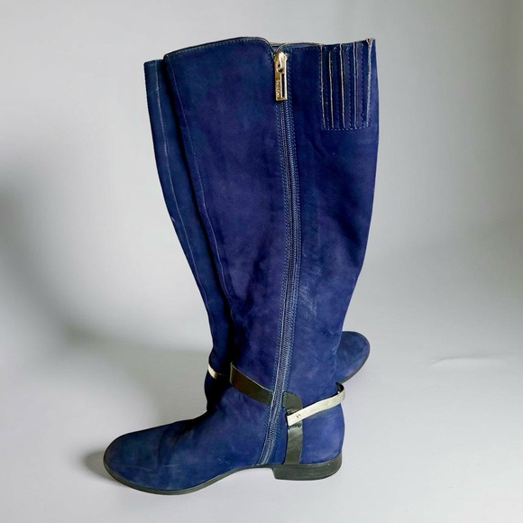 Calvin Klein Navy Over the Knee Boots - Picture 4 of 7